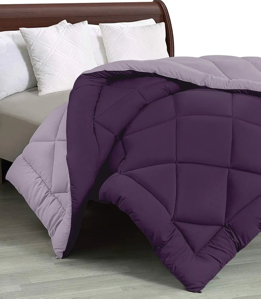 Cloth Fusion Reversible AC Comforter Set Double Bed 220 GSM,Soft Microfibre King Size Quilt Blanket for Winter